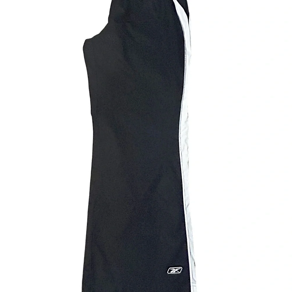Reebok XL Nylon Track Pants Zip Cuff Black White Athletic